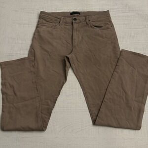 J Brand Kane Pants Size 34 Tan Brown Khaki Men 5 Pocket Soft Cotton MPO-2488 EUC